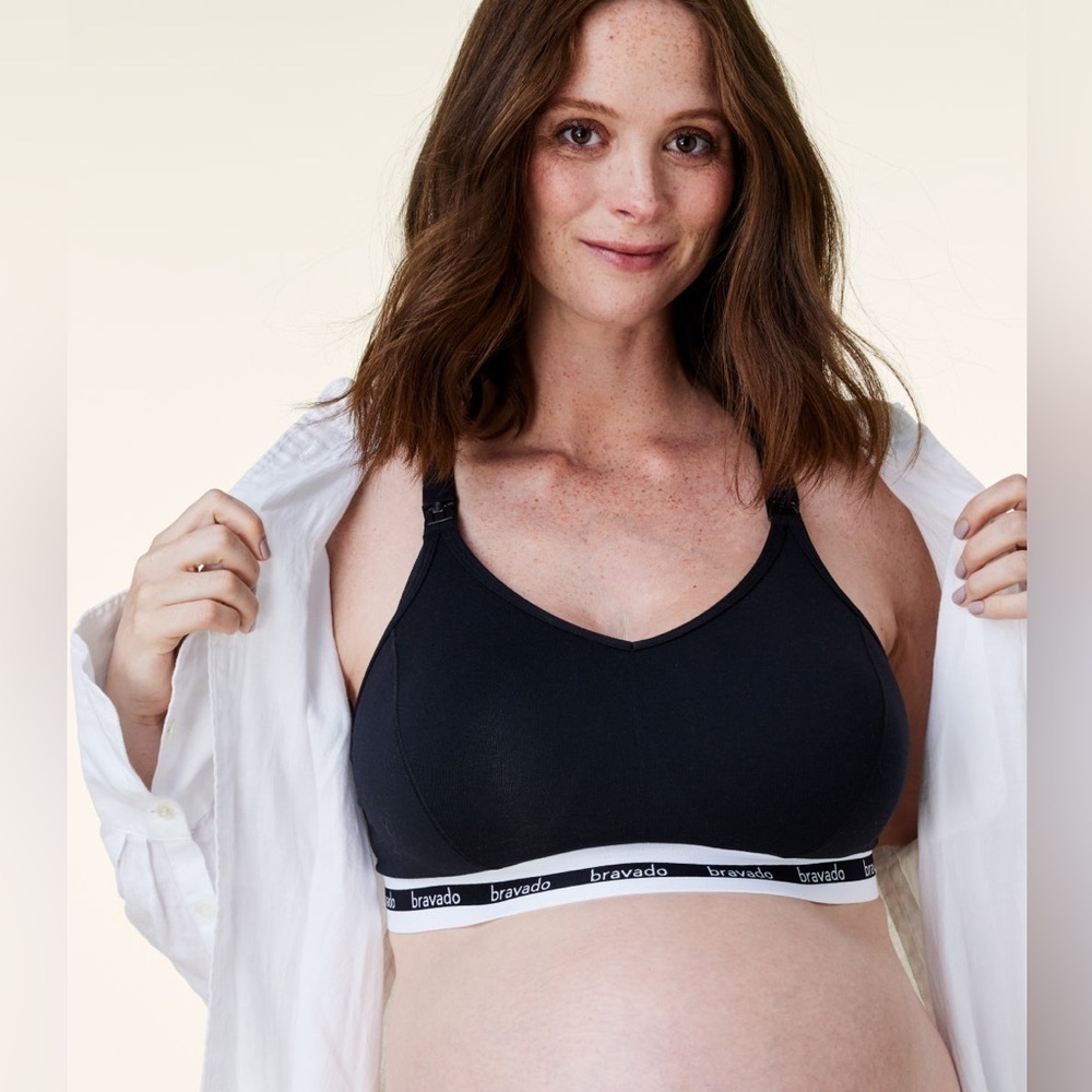 Lot of 2 NWT Bravado Designs Black Racerback Full Cup Nursing Bra S 32D-…